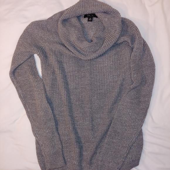 BCX Sparkly Gray Turtleneck Sweater - Picture 3 of 4